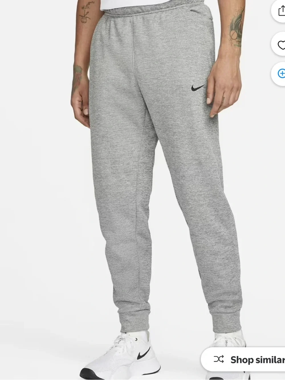 Nike Men's Dri-FIT Tapered Fitness Sweatpants in Gray Large